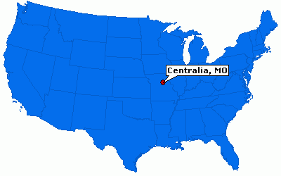 Location of Centralia, Missouri