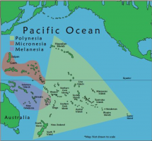 Map of Oceania: Polynesia, Micronesia, Melanesia