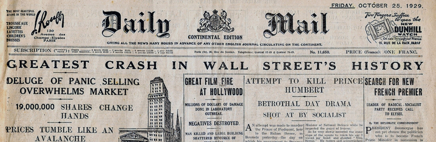 what caused the stock market crash of 1929