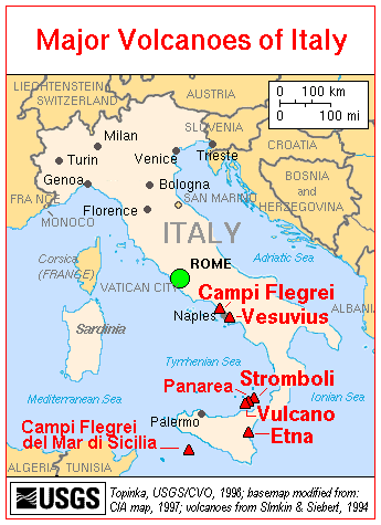 Map Depicting Mount Vesuvius