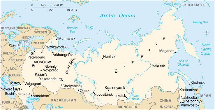 ural mountains map. Map Showing Ural Mountains and
