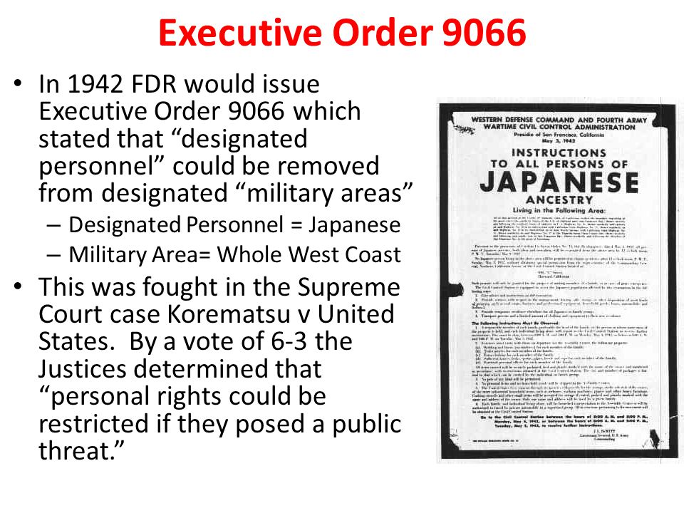 Japanese American Internment Executive Order 9066 