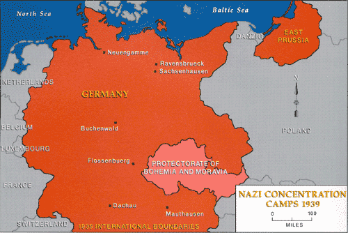 map of concentration camps during. Map of German Concentration