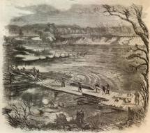 Union Soldiers Bridging the Osage