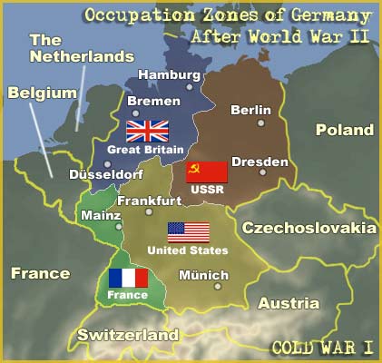 Map Occupation Zones Of Germany After World War Ii