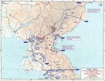 American Forces Retreating in Korea - Map