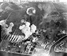 Wonsan Refinery Under Attack by Carrier Planes