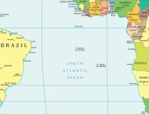 Map: Saint Helena and the African Coast