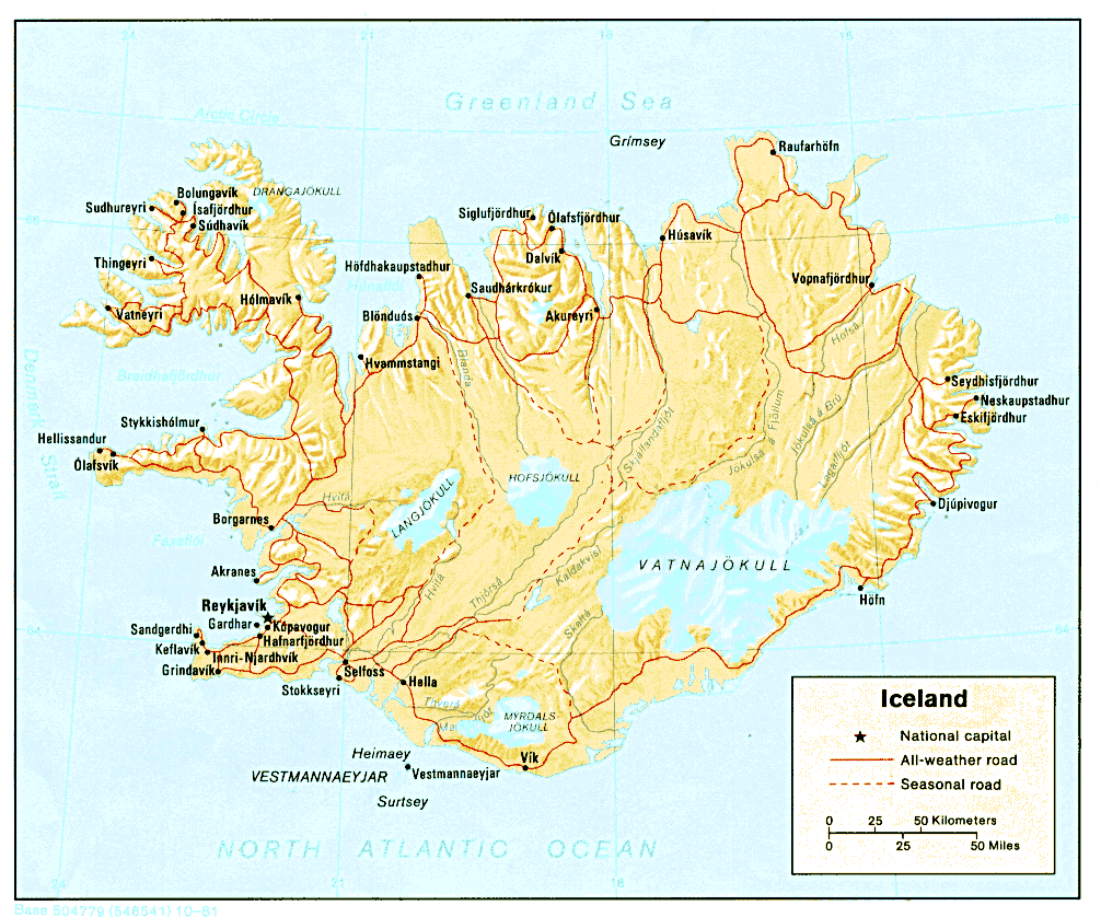 Map of Iceland