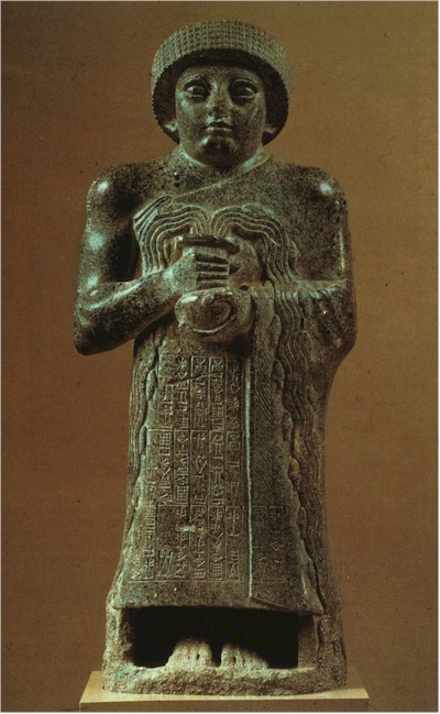 Statue of Gudea with Overflowing Vase