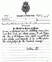 Kaiser Wilhelm - Actions Based on News not Knowledge