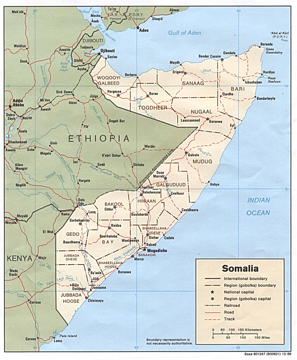Detailed Map of Somalia
