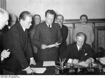 von Ribbentrop Signing the Non-Aggression Pact
