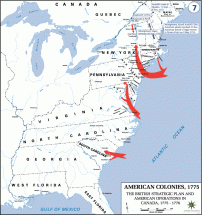 American Colonies in 1775 - Map