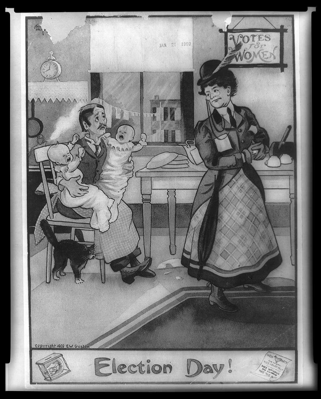 cartoon rights election disparaging vote century 20th were early america right cartoons suffrage library left anti ridiculed wanted political poster