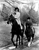 Jacqueline Kennedy Riding Horses with Her Children