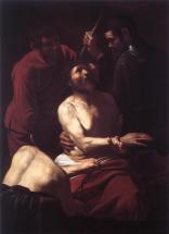 Placing the Crown of Thorns - Attributed to Caravaggio