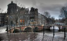 Amsterdam - Street Scene in Cold Weather