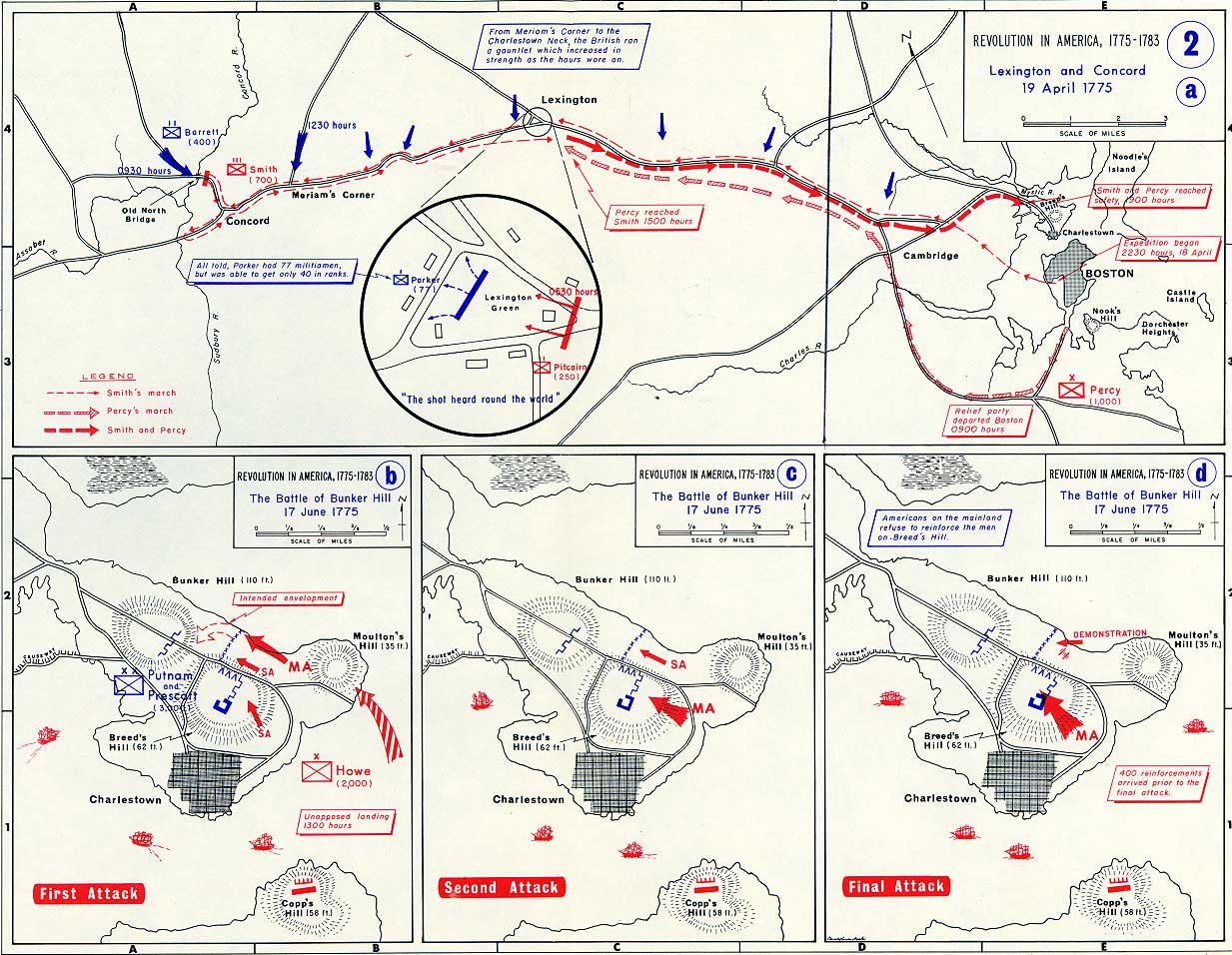 Lexington and Concord - Battle Map