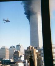 View of the Plane Just Before the Trade Tower Impact 