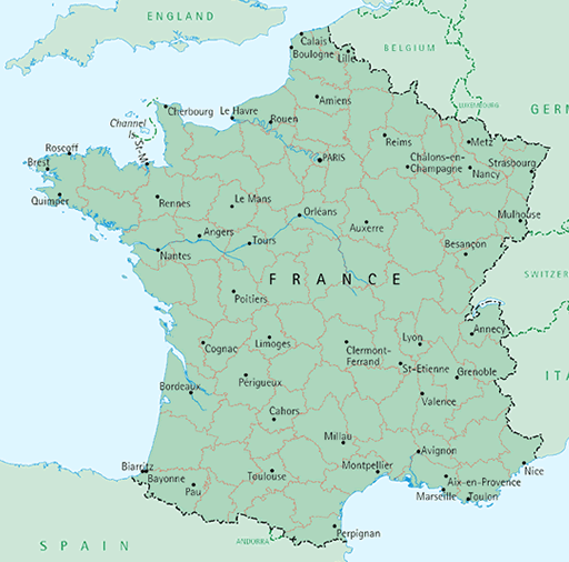 map of france and switzerland