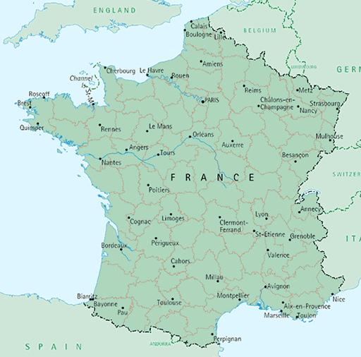 map of switzerland and france