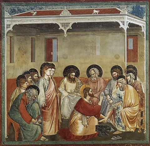 Washing of Feet - Fresco by Giotto Philosophy Visual Arts