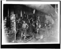 Working Boys in the Glassworks Shop