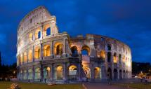 Colosseum - A View of the Roman Arena at Night