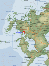 Sasebo, Japan and Nearby Cities - Map