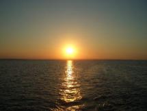 Sun Setting Over Lake Michigan