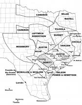 Map Showing Texas Land Grants