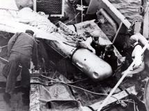 Recovered Bomb on the U.S.S. Petrel