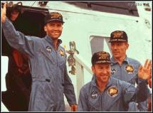 Apollo 13 Crew Aboard the USS Iwo Jima