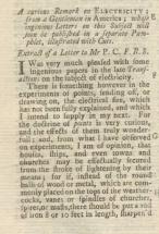 Benjamin Franklin on Lightning Rods in 1750