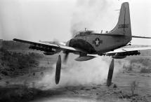 An A-1 Skyraider Drops Bombs in Vietnam