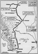 Map of Bataan Death March - Day Six