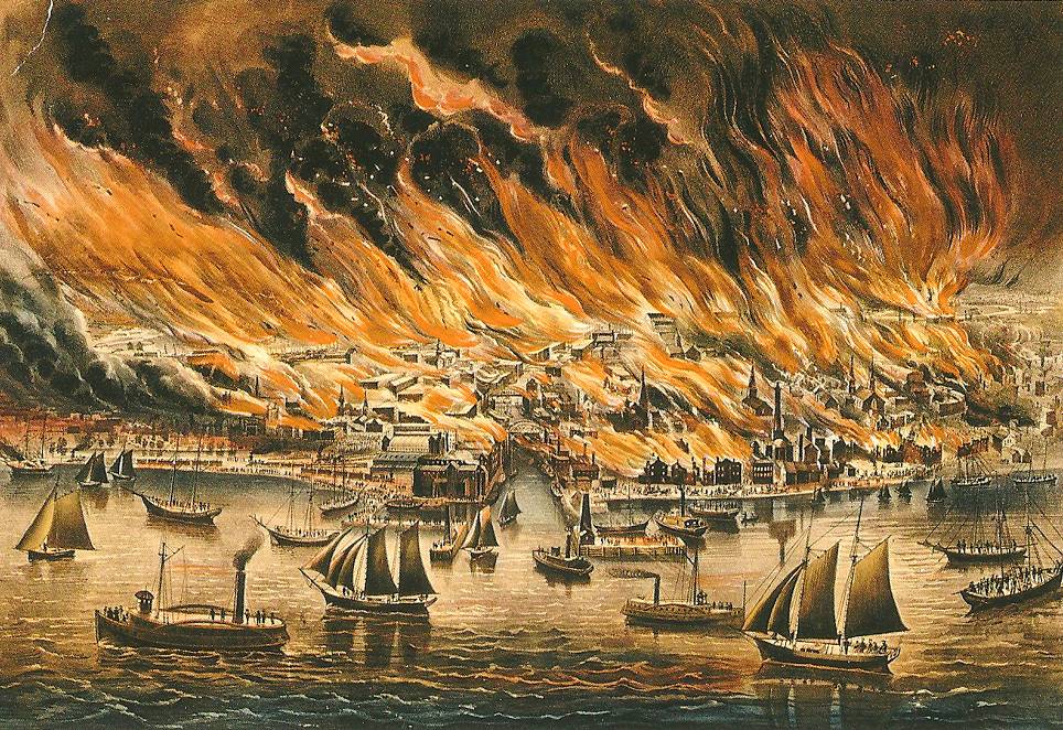 what or who caused the great chicago fire? history
