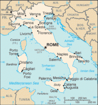 Tyrrhenian Sea - Map Locator