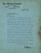Walter Hagen's Letter From O.B. Keeler