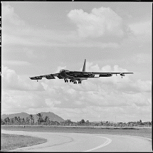 B-52 Bomber on Final Approach for Landing