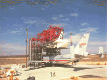 Columbia Loaded Atop a Transport Jet