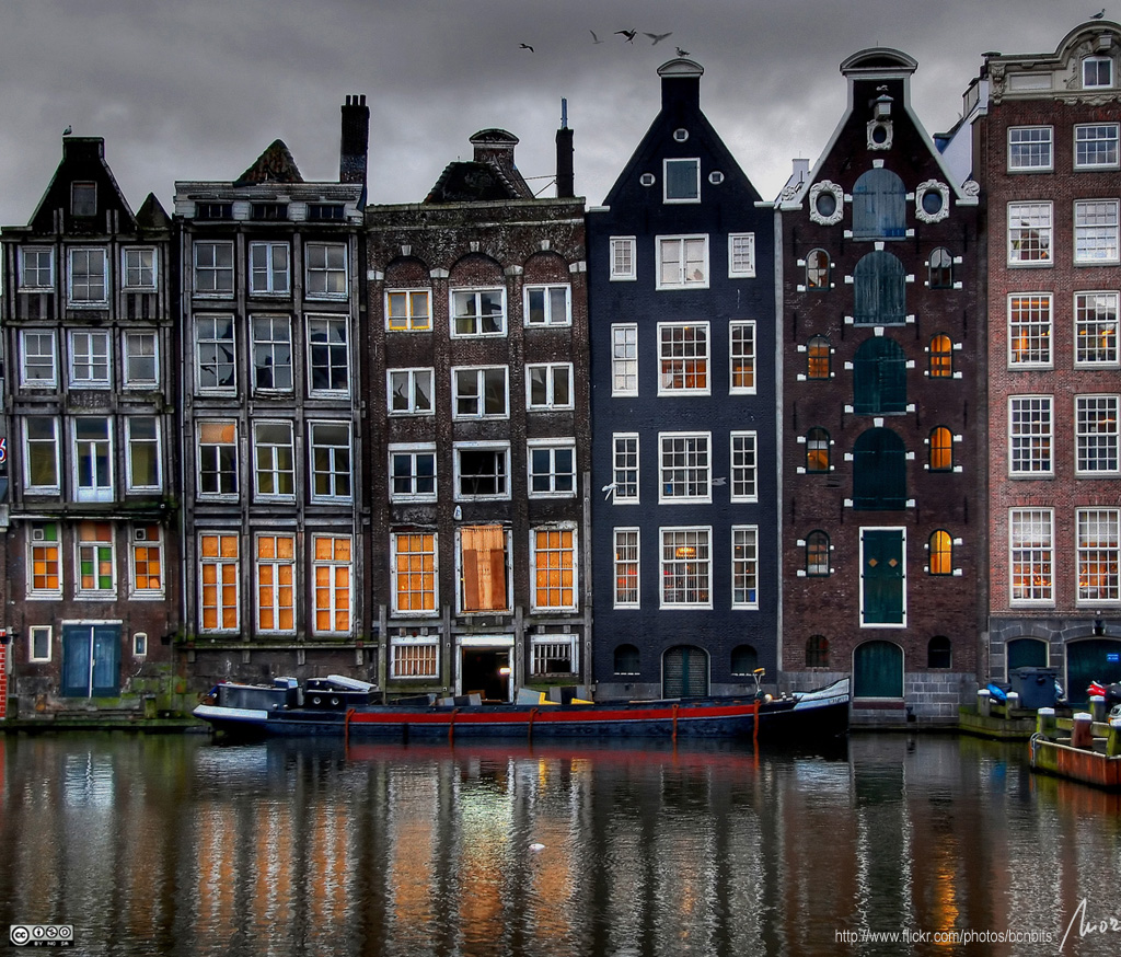 Amsterdam - Damrak Area of Unusual Homes