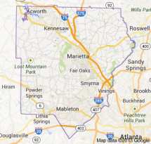 Map Depicting Smyrna, Georgia