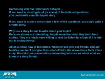 AS Finding, Researching, Writing Great Stories Video