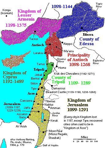 Latin/Frankish Kingdom of Jerusalem - Map