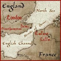 Map - Depicts England and France Proximity
