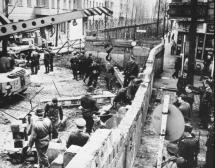 Construction of the Berlin Wall in August of 1961