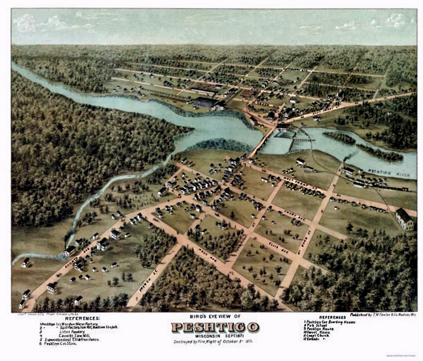 Bird's Eye View of Peshtigo September, 1871