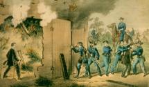 Capture of John Wilkes Booth - Setting the Barn on Fire